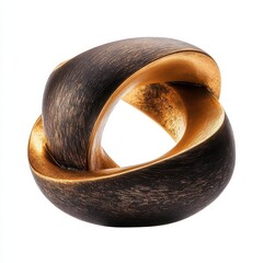 Abstract black and gold modern sculpture.