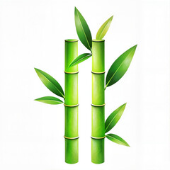 Naklejka premium Minimalist bamboo illustration on white background