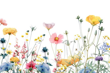 Colorful wildflower meadow illustration