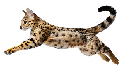 A cute Savannah cat in a proud sitting pose