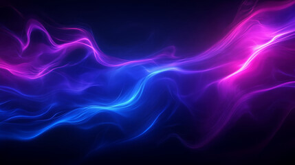 Obraz premium vibrant mix of blue and purple waves creates mesmerizing visual effect, evoking sense of fluidity and energy in dark background