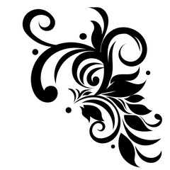 black and white floral design