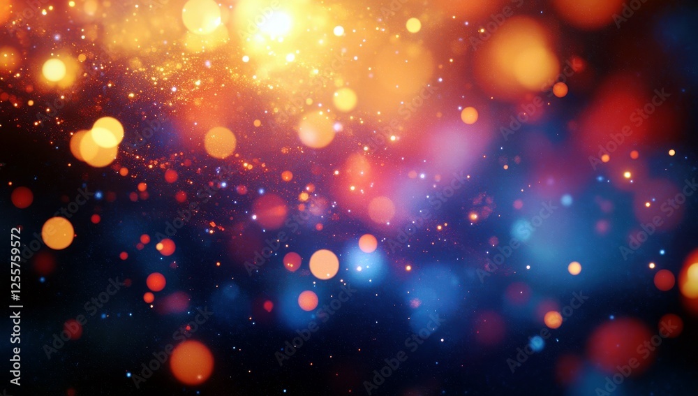 Poster vibrant colorful bokeh background with glowing lights and sparkles for artistic and abstract design 
