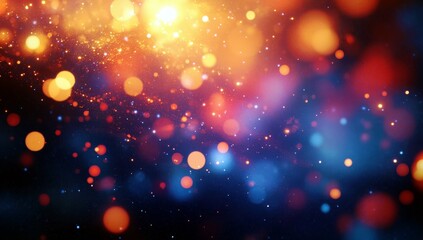 Vibrant Colorful Bokeh Background with Glowing Lights and Sparkles for Artistic and Abstract Design Projects, Perfect for Digital Use and Creative Expression