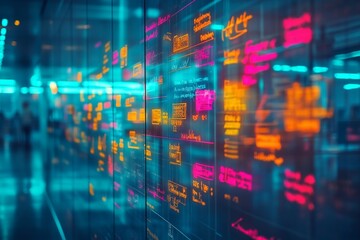 Obraz premium Abstract stock market data with colorful charts and glowing graphs
