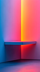 Obraz premium Vibrant Neon Colors Background Abstract Colorful Shelf Display Product Photography Studio