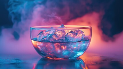 Vibrant Ice Bowl In Neon Light