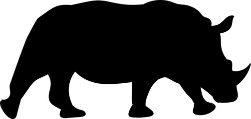 Rhinoceros silhouette on white background vector