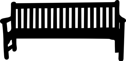 bench silhouette on white background vector