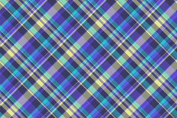 Ornamental pattern textile vector, club tartan background seamless. Swatch plaid fabric check texture in pastel and indigo colors.