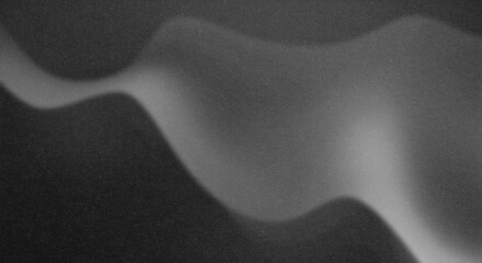 Minimalist Black Gradient with Gentle Wave Pattern. Black and Gray Wave Background with Noise Texture