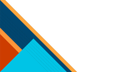 ABSTRACT WHITE BACKGROUND WITH GEOMETRIC SHAPES FLAT ORANGE BLUE COLOR DESIGN VECTOR TEMPLATE FOR WALLPAPER, COVER DESIGN