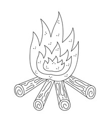 Bonfire for celebrating Shrovetide. Hand drawn clip art for your project.