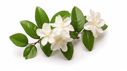 Obraz premium Elegant Jasmine Flower Isolated White Background