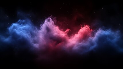 Abstract Cosmic Cloudscape Red Blue Nebula