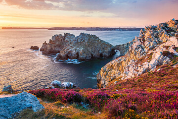 Pointe de Dinan en Bretagne dans le Finistère sur la presqu'île de Crozon