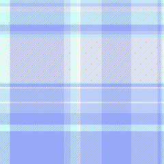 Pajamas textile texture vector, iconic seamless check fabric. Menu pattern plaid tartan background in light and blue colors.