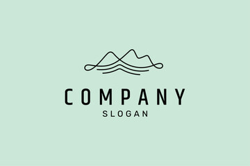 abstract simple mountain logo in minimal linear design style