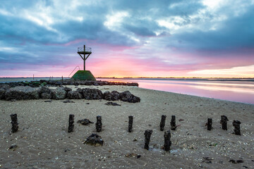 Balise du passage du Gois entre l'île de Noirmoutier et le continent