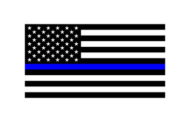 Black American flag with blue line. Thin Blue Line US Flag