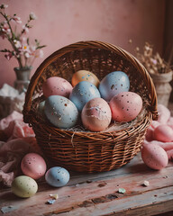 Pasqua e primavera, uova decorate e decorazioni primaverili e pasquali