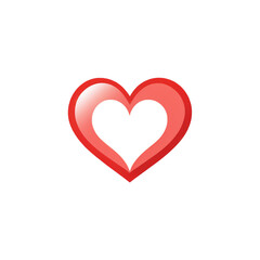 Red Love Heart Icon Design - Transparent PNG for Graphic Design, Digital Artwork, Social Media, Websites, and Creative Projects