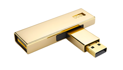 Gold USB Flash Drive with a sleek design png