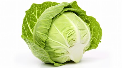 Fototapeta premium Fresh Cabbage on White Background