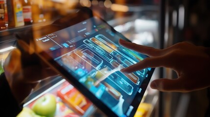 Innovative retail: A person using a digital interface in a modern store