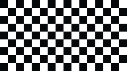 Obraz premium Black and white checkered pattern . Chess pattern . Black and white square background . Checkered wallpaper . Vector illustration