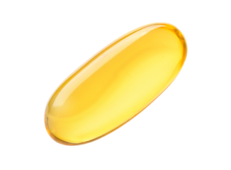 Fish oil soft gel capsule isolated.