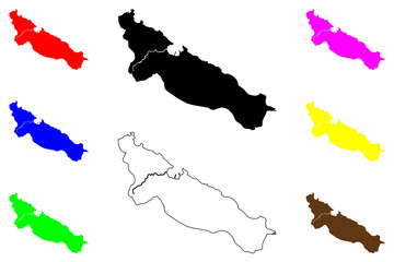 Fototapeta premium Puerto Plata city (Dominican Republic, Hispaniola) map vector illustration, scribble sketch San Felipe de Puerto Plata map