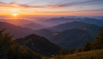 Obraz premium Sunrise mountain ranges