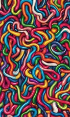 Fototapeta premium Colorful abstract intertwined tubes background for digital art or design
