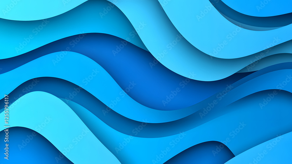 Poster abstract blue wavy background with flowing shapes creating a modern artistic texture for design and 