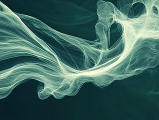 Ethereal Energy: Abstract Light Forms on Deep Teal Background Texture