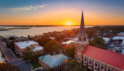 Fototapeta premium sunset over the city