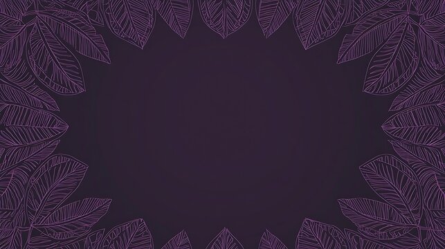 Purple leaf frame, dark background, design