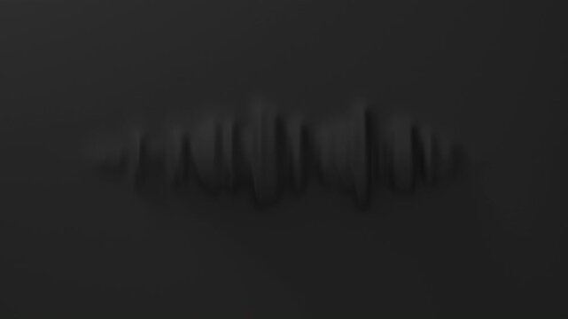 Trendy Neomorphism style solid audio wave, Abstract music waveform oscillation. Tune print loop