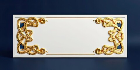 Elegant White and Gold Celtic Knotwork Design Ornate Frame Blank Space Luxury Background
