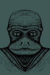 Alien creature, sketch, character idea for horror or game - digital painting. © Cubitron