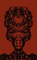 Alien creature, sketch, character idea for horror or game - digital painting. © Cubitron