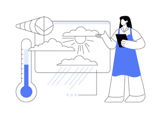 Weather forecast isolated cartoon vector illustrations.