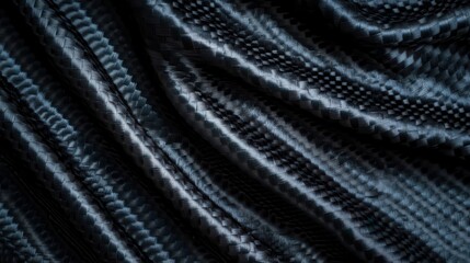 A captivating image of a flowing dark fabric surface captures the dynamic motion and rich texture, embodying feelings of luxury and sophisticated design in textile art.