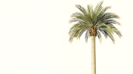 Single Palm Tree Against White Background