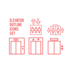 Elevator icons set vector design trendy