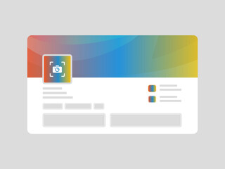 Abstract gradient LinkedIn banner mockup template for professional profile page presentation