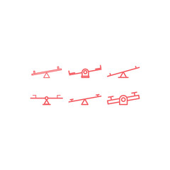 Seesaw icons set vector design trendy