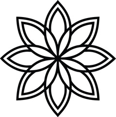 Ornate Black and White Floral Mandala Design Pattern Art