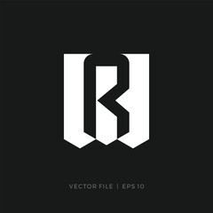 initials letters WR WR negative space logo